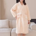 thumbnail image 4 of RQYYD Short Robe for Women, Womens Robes Lightweight, Plush Fluffy Shower Robe, Soft Fuzzy Bath Robe with Pockets, 4 of 5
