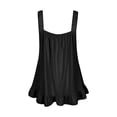 thumbnail image 4 of DYMADE Womens Summer Cami Tops Solid Round Neck Sleeveless Pleated Ruffle Tank Tops, 4 of 4