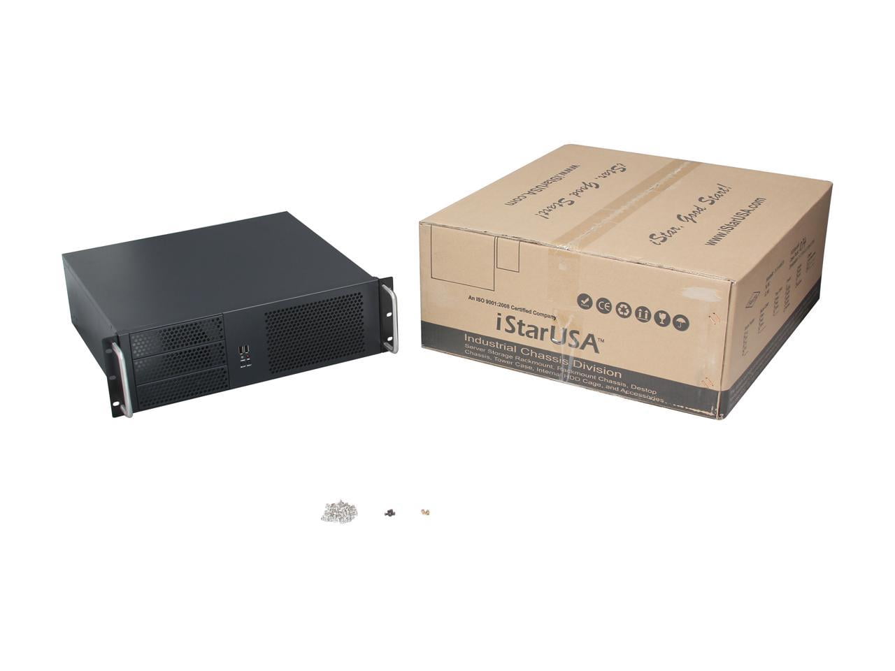 iStarUSA D-314-MATX Black 3U Rackmount Chassis ATX Power Supply Compatible