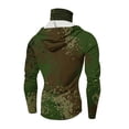 thumbnail image 4 of Men's UPF 50+ Sun Protection Hooded Shirt with Integrated Face Cover Long Sleeve Lightweight Rash Guard Shirts M Army Green, 4 of 4