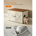 thumbnail image 2 of Hidden Cat Litter Box Enclosure Furniture Large Multi-Functional Cat Litter Box Washroom with Removable Divider Rustic White, 2 of 9