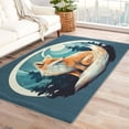 thumbnail image 1 of Fox Area Rug 4x5, Animals Rugs for Bedroom Living Room, Wildlife Carpet, Machine Washable Rug, Non Slip Soft Low Pile Rugs Home Decor T6&-105, 1 of 7