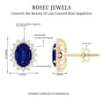 thumbnail image 5 of Rosec Jewels Lab Grown Blue Sapphire Stud Earrings for Women with Moissanite Halo (AAAA Grade), 10K Yellow Gold, 5 of 6