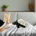 thumbnail image 3 of Cartoon Soft Flannel Fleece Blanket, Arctic Animals Theme Penguin on an Ice Block Needs Help Illustration, Cozy Plush for Indoor and Outdoor Use, 70" x 90", Black White and Sky Blue, by Ambesonne, 3 of 5