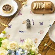 Sm:)e Lavender Tulip Floral Table Runner for Spring Summer 13 x 72 Inch