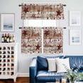 thumbnail image 2 of Retro Red Country Stars Kitchen Curtains Valances and Tiers Set of 3 Faith Love Home Berries Vintage Wood Grain Tier Curtains and Valance with Rod Pocket for Small Windows, 27.5"x36", 2 of 9