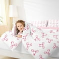 thumbnail image 4 of jejeloiu Cartoon Cute Bowtie Full Size Comforter Sets,Girl Pink Bowknot Bedding Sets For Teens Reversible 3pcs, 4 of 8