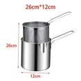 thumbnail image 2 of Stainless Steel Deep Frying Pot Stainless Steel Deep Frying with Strainer for French Fries Steel Pot Deep Fryer Dried fish, 2 of 9