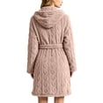 thumbnail image 7 of SHTXOZHI Women's Knit Robe Short Bathrobe Long Sleeve Hooded Homewear Warm Sleepwear With Pockets and Belt, 7 of 7