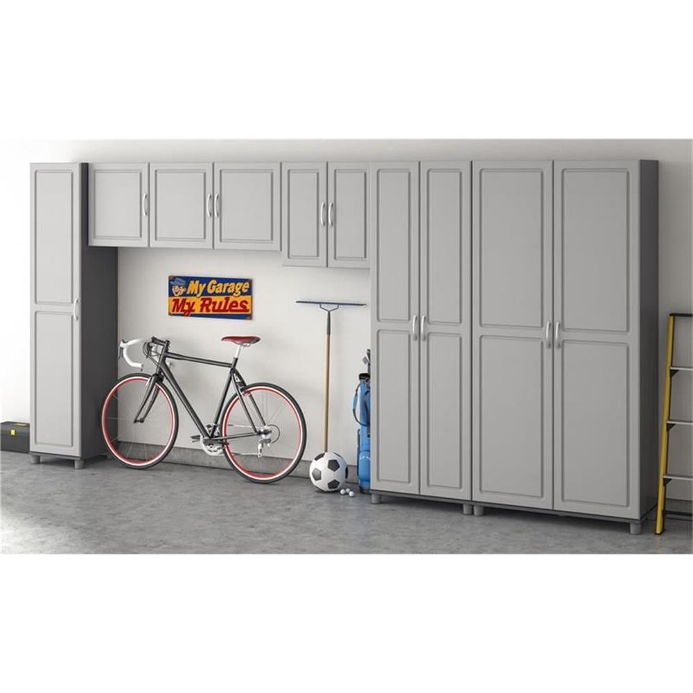 Pemberly Row Contemporary Transitional 54" Wall Cabinet in Gray