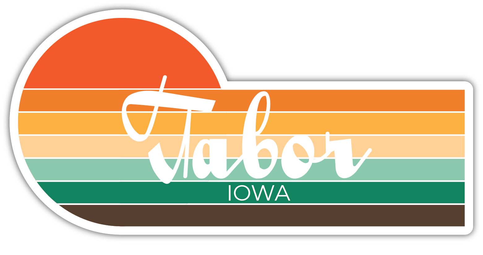 Tabor Iowa 1257 x 2.25 Inch Fridge Retro Vintage Sunset City 70s