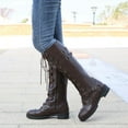 thumbnail image 2 of GERsome Women's Over The Knee Boot Fashion Flat Heel Boots Round Toe Buckles Riding Booties, 2 of 5