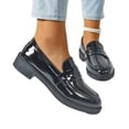 thumbnail image 2 of Women's Spring New Mary Loafers - Thick Sole Preppy British - Leather Shoes Black, 2 of 4