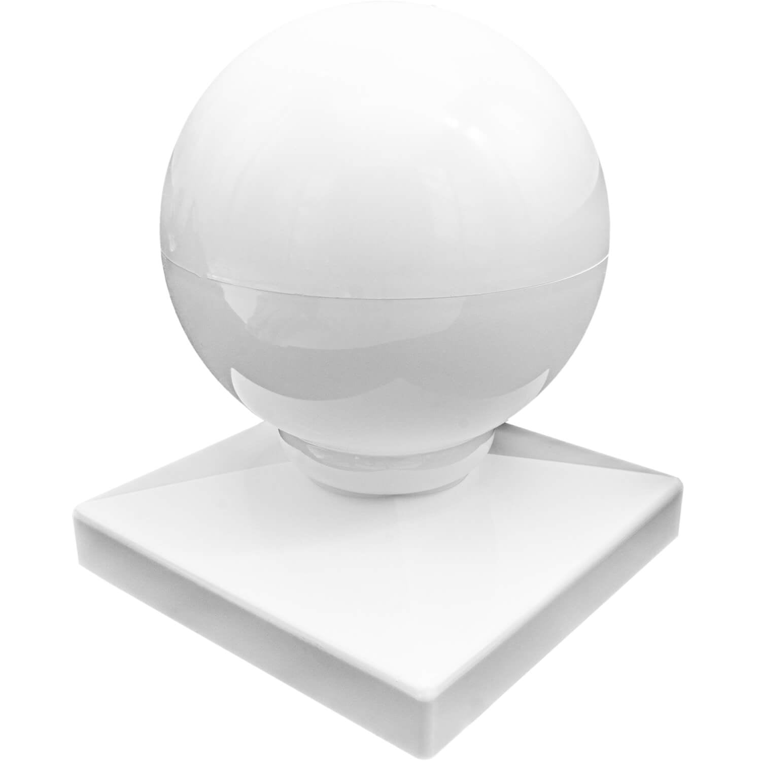 Jake Sales Brand - 5' Vinyl Ball/Dome Style Post Cap - For 5' x 5' Vinyl Fence Post - White - Each