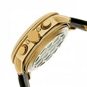 Heritor Aura Custom Vitreous Enamel Semi-Skeleton Dial Gold-tone Steel Case Mens Watch HR3502