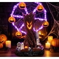 thumbnail image 3 of Halloween Ghost Tree Ferris Wheel Table Decor, Light Up Spooky Resin Figurine For Desktop Mantel Party Indoor Decor, 3 of 8