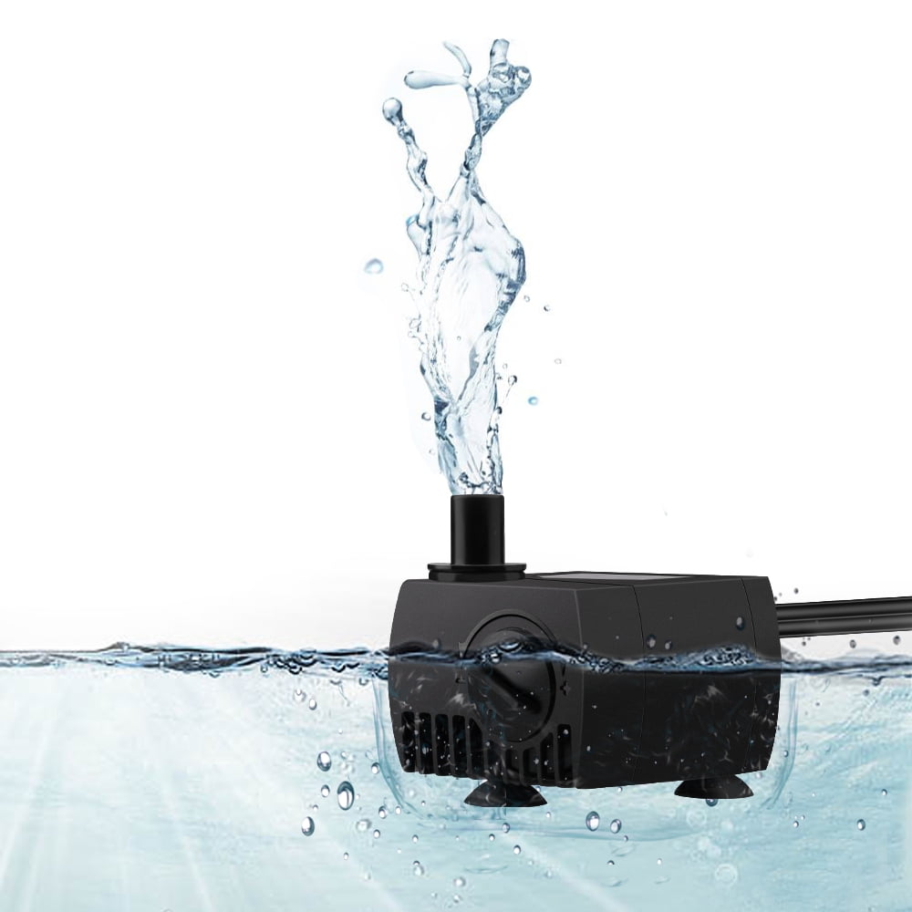 Ultra Quiet Fountain Pump 10ft High Lift Aquarium 3000L/H Hydroponics FISTOY 800GPH Submersible Pond Pump Outdoor Adjustable Water Pumps with 5ft Power Cord and 3 Nozzles for Fish Tank Pond 