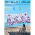 thumbnail image 3 of Purple Flowers Sun Shade Sail 8' x 10', Spring Watercolor Butterfly Purple Plaid Rectangle Outdoor Sunshade Canopy, Waterproof UV Block Patio Covers for Garden Yard Beach, 3 of 9