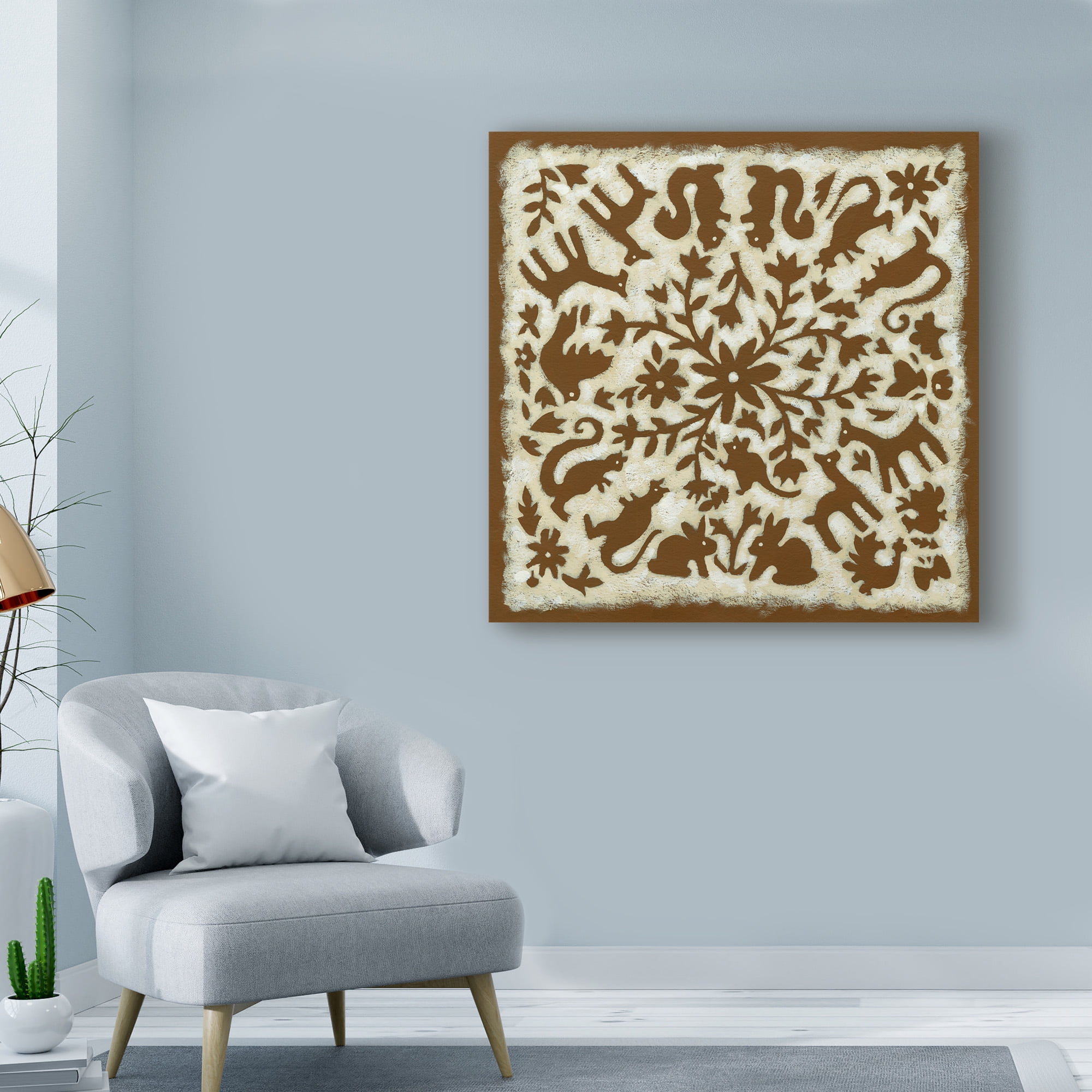Trademark Fine Art 'Folk Story in Brown' Canvas Art by Chariklia Zarris