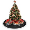thumbnail image 5 of Custom Christmas Tree Skirt 36", Personalized Xmas Tree Skirt with Photo Logo Image Text, Xmas Tree Skirts Mat for Holiday Home Farmhouse Party Tree Decorations., 5 of 5