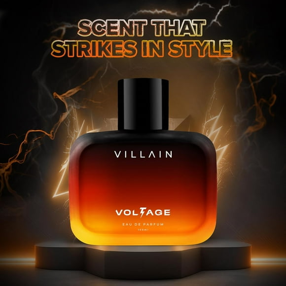 Villain Voltage Eau De Parfum For Men 100ml, 3.4 Fl.oz. | Long Lasting & Premium Fragrance Liquid Scent - With Patchouli, Mint & Cinnamon Notes | Luxury Perfume For Boys