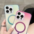 thumbnail image 2 of Gradient Colorful Clear  [Compatible with MagSafe Wireless Charging] TPU Case Compatible with iPhone Case (Pink-Purple,iPhone 14), 2 of 8
