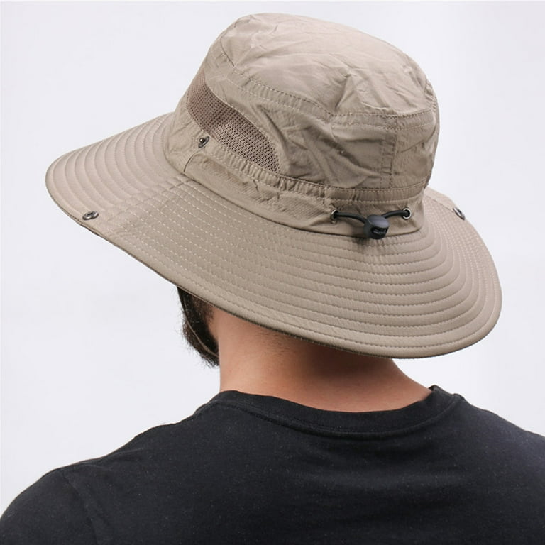 HARGLESMAN Breathable Outdoor Mesh Sun Hat, Neck Cover, Flat Brim