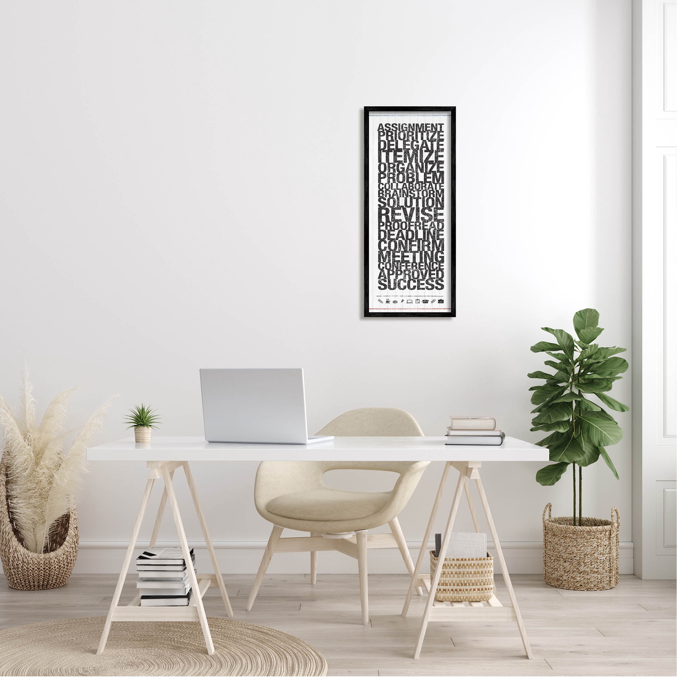 Stupell Industries Organized Success Office List Graphic Art Black Framed Art Print Wall Art, Design by Kristen Emery