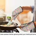 thumbnail image 4 of Pioneer Flower Floral Print Pattern Oven Mitt 2-Pack Set, Heat Resistant Kitchen Gloves, 7.7" X 12", 4 of 6