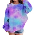 thumbnail image 6 of Mercatoo Teen Girls Tie Dye Crew Neck Sweatshirts Cute Cotton Pullover Sweatshirts Kids Long Sleeve Gradient Color Sweater, 6 of 7