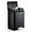 Black, variant on STRELECT Rectangular Hands-Free Dual Compartment Recycling Kitchen Step Trash Can with Lid, 30 Liter/8 Gallon Stainless Steel Garbage Can with Inner Buckets, Black