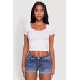 thumbnail image 2 of Womens Ambiance Classic Fit Scoop Neck Short Sleeve Cropped Tee, 2 of 5