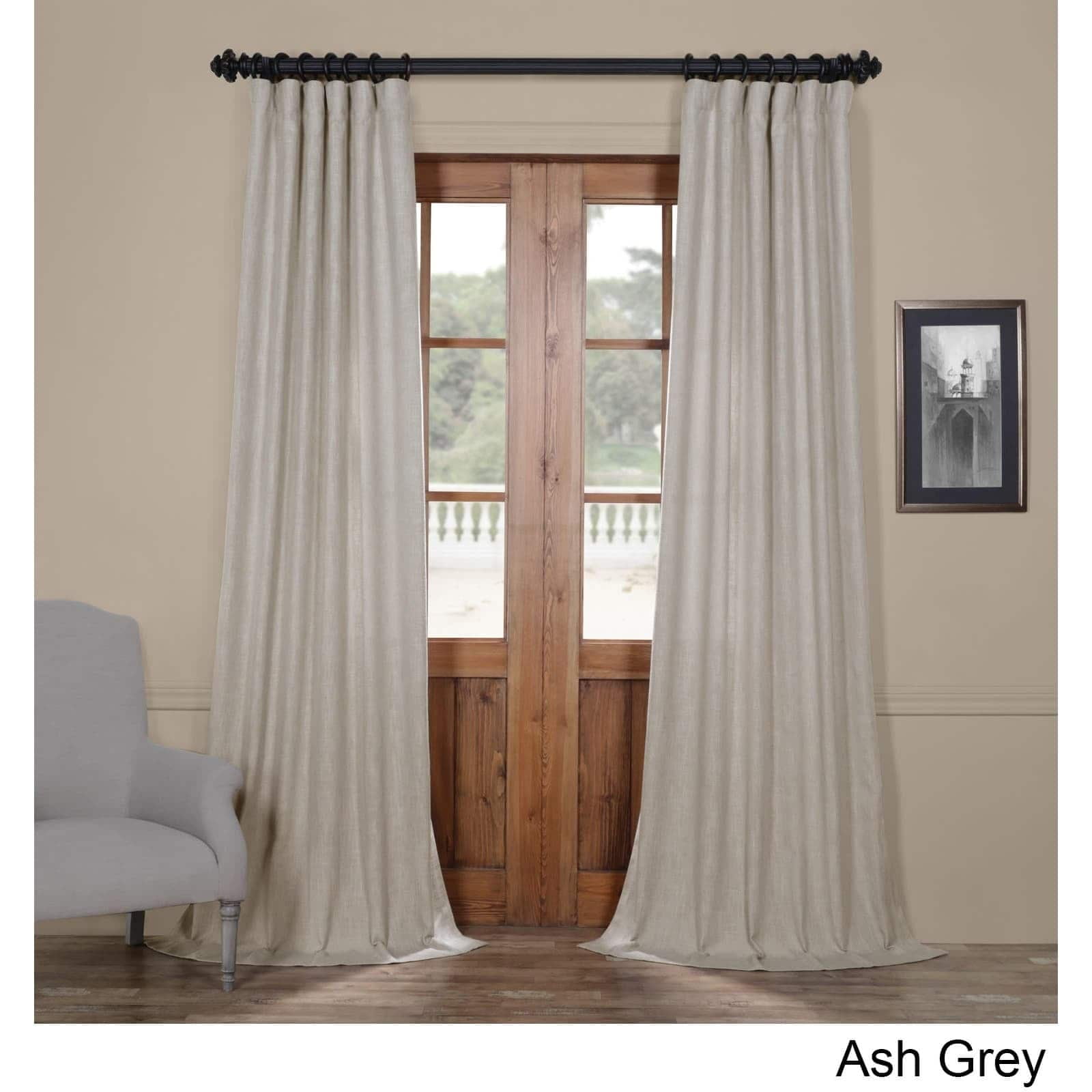 Exclusive Fabrics Heavy Grey Faux Linen Curtain