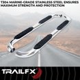 thumbnail image 4 of Fits 2019-2023 Ford Ranger TrailFX Nerf Bar A1015S TFX 4 Oval Tube Side Steps; With Step Pads; 4 Inch Oval Bent; Polished; Stainless Steel; With Welded End Caps; Rocker Panel Mount, 4 of 4