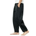 thumbnail image 3 of Diufon Men's Casual Wide Leg Pants Elastic Waist Drawstring Loose Pant Trendy Solid Color Trousers with Pockets, 3 of 7