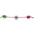 thumbnail image 2 of Gem Stone King 18K Rose Gold Plated Silver Bracelet Nano Emerald Persian Blue Moissanite (1.50 Cttw), 2 of 4