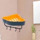 thumbnail image 4 of Organizador de estante para de esquina, cesta de baño con 6 ganchos, estante de automático, estante de almacenamiento para baño montado en Azul BLESIY estante de esquina de pared, 4 of 6