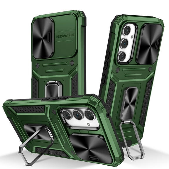 Allytech for Samsung Galaxy A54 5G Case with Camera Lens Protector, Full Body Shockproof Rugged Hybrid PC TPU Bumper Kickstand Slim Case Phone Cover for Samsung Galaxy A54 5G - Green