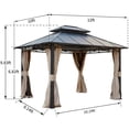 thumbnail image 4 of Hommow 10' x 12' Hardtop Patio Gazebo with Double Metal Roof Aluminum Frame for Backyard, Lawn and Garden, 4 of 8