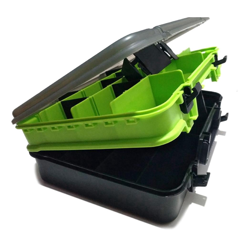 Yihuala Fishing Tackle Box Fishing Hook Storage Trags Organizers Box Clear Adjusted Dividers Terminals Tackle Case
