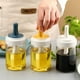 thumbnail image 3 of Injueey Botella de aceite de vidrio con cepillo para hornear pan, mantequilla, herramienta de cocina para hilvanar, resistente al calor, recargable, Cocina y Comedor Amarillo 250ML Injueey HA064279-01B, 3 of 6