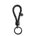 thumbnail image 1 of Injueey LLavero de cuerda tejida trenzada de cuero, bolso de mujer resistente al desgaste, colgante impermeable, llavero duradero, joyería de Metal Artesanía Gris Bicolor 3.3*9 cm Injueey HA074021-17, 1 of 6