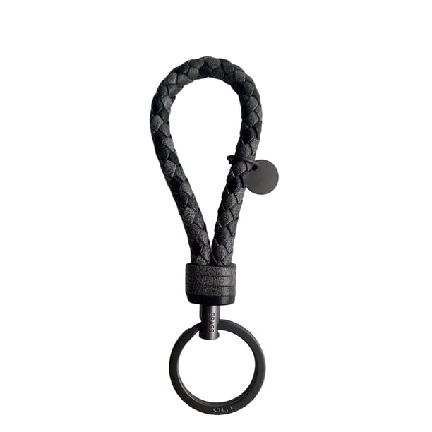 Billuyoard LLavero de cuerda tejida trenzada de cuero, bolso DIY encantador, colgante colgante, llavero exquisito, soporte para llavero de coche, joyería Artesanía Gris Bicolor 3.3*9 cm Billuyoard HA074021-17