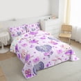 thumbnail image 3 of Homewish Elephants Rabbits 3-Piece Full Size Comforter Sets For Preppy Boys Girls,Ballet Dance Theme Bedding Comforter Set,Purple Floral Bow Lightweight Bedding Sets,Ultra Soft Home Decor,Reversible, 3 of 8