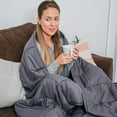 thumbnail image 5 of Bed Buddy Weighted Blanket, Adult Sized, Glass Beads for Full, Queen Size, Twin Size, Grey, 17 lbs, 5 of 6