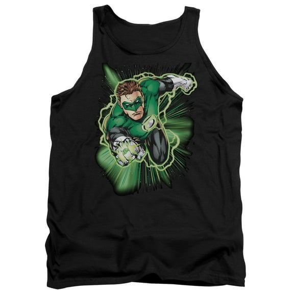 JLA Justice League Green Lantern Energy Adult Tank Top Black