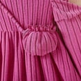 thumbnail image 3 of KIDDALLEY Girls' Fashionable Warm Fleece Rib Dress / Rose Red / 4-5 Years, 3 of 6