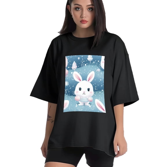 Plus Size Shirt for Women Black Tops for Women Short Sleeves Shirt for Women Easter 165 T Shirt Crewneck Shirt for Women XS