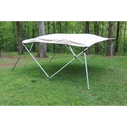 Tan/beige Square Tube Frame Vortex 4 Bow Pontoon/deck Boat Bimini Top 8' Long, 97-103