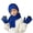 Blue, variant on Zwiiyzr Kids Winter Beanie Hat Warm Knit Thick Ski Cap And Scarf Gloves Set For Girls Boys 1-11 Years Red